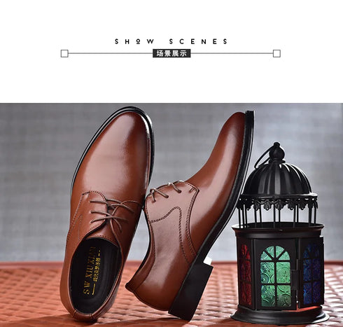 Elegant Men's Formal Dressing Shoes for Office, Wedding, and Casual Occasions - Stylish Pointed Toe Leather Footwear for Social Events and Winter Wear